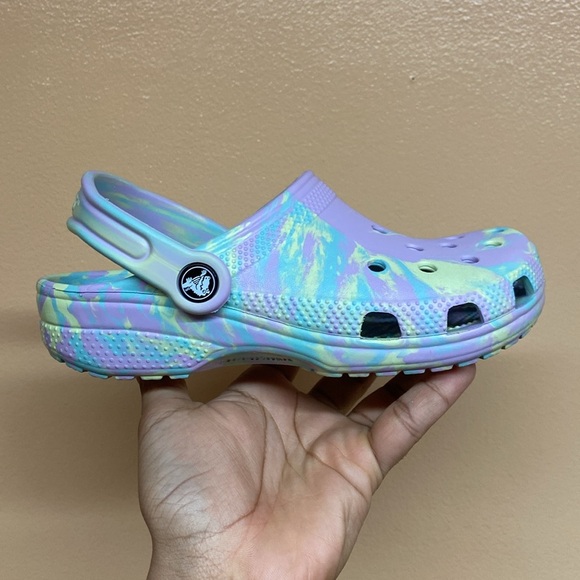 Crocs Classic Marbled Clog “Purple Blue Yellow” - Picture 7 of 16